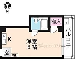 ル・松尾 3階1Kの間取り