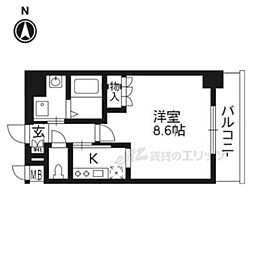 エスリード烏丸五条駅前 1Kの間取図画像