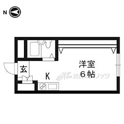 JR東海道・山陽本線 西大路駅 徒歩5分の賃貸マンション 1階ワンルームの間取り