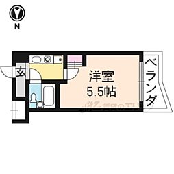 四条大宮シャトー朝日 1Kの間取図画像