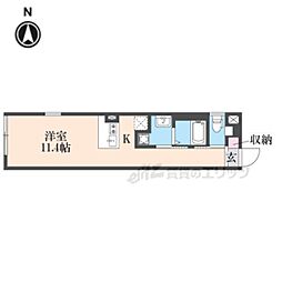 京都市東山区山崎町マンション ワンルームの間取図画像