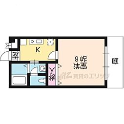 ララ東山 1Kの間取図画像