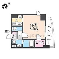 サムティ京都二条 1Kの間取図画像