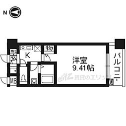 RESIDIA京都駅前 1Kの間取図画像
