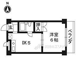 エトワール中村 1DKの間取図画像