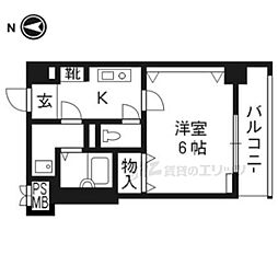 ライオンズマンション京都河原町第3 ワンルームの間取図画像