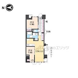 京都市下京区幸竹町マンション 2LDKの間取図画像