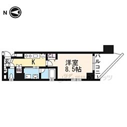 ベラジオ三条朱雀 1Kの間取図画像