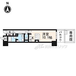 エスリード京都大宮 ワンルームの間取図画像