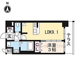 プレサンスTHEKYOTO澄華 1LDKの間取図画像