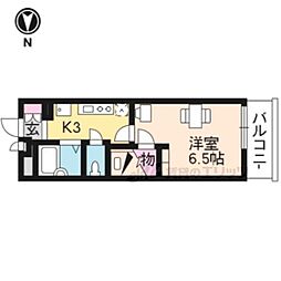 レオパレス衣笠 1Kの間取図画像