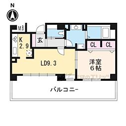 ベラジオ京都鴨川 1LDKの間取図画像