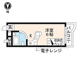 ラ・パルフェ・ド・ルミナス 1Kの間取図画像