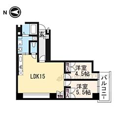 グランコルベール西院 2LDKの間取図画像
