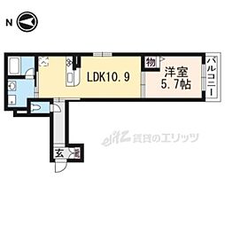イストワール御池 1LDKの間取図画像