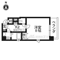 ラナップスクエア京都東山 ワンルームの間取図画像