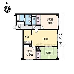 エクラ桂駅前 3LDKの間取図画像
