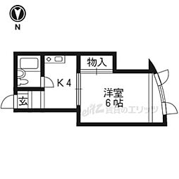 アクエルド東大路 1Kの間取図画像