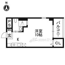 セントラルハイツ 1Kの間取図画像