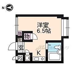 Dyu北白川 ワンルームの間取図画像