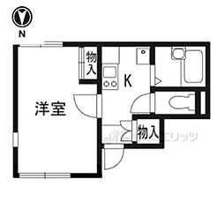 レオネクスト壬生車庫前 1Kの間取図画像