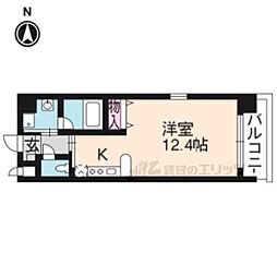 花 ワンルームの間取図画像