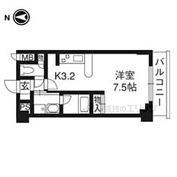 ベラジオ京都清水 1Kの間取図画像