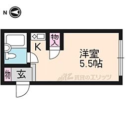 シャトレ花園 ワンルームの間取図画像