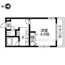 ルミエール上野 1Kの間取図画像