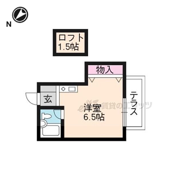 ＡＴＴＩＣ赤阪 2-C｜京都府京都市北区衣笠赤阪町(賃貸アパート1R・2階・14.15㎡)の写真 その2