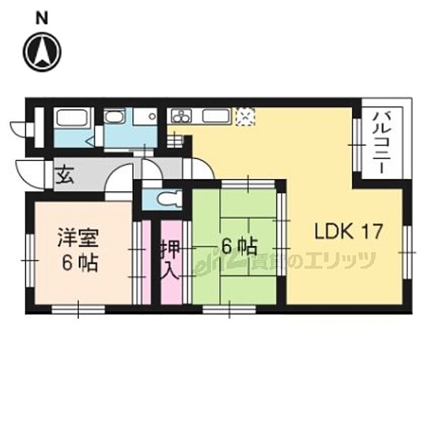 京都府京都市右京区西院清水町(賃貸マンション2LDK・2階・64.71㎡)の写真 その2