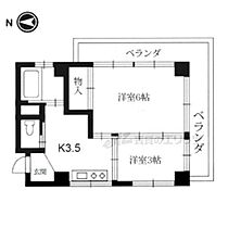 小堀マンション新館 E-3 ｜ 京都府京都市右京区西京極南大入町（賃貸マンション2K・5階・28.00㎡） その2