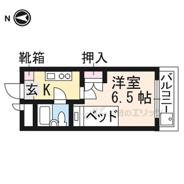 ハイライフ嵯峨 302｜京都府京都市右京区嵯峨広沢南下馬野町(賃貸マンション1K・3階・18.30㎡)の写真 その2