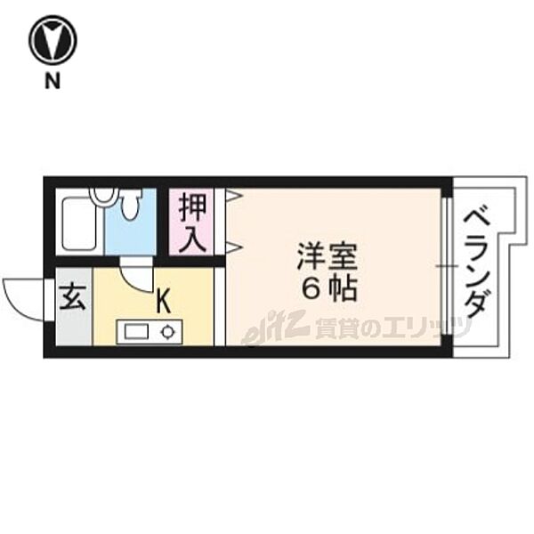 コーポラス音戸山 201｜京都府京都市右京区鳴滝音戸山町(賃貸マンション1R・2階・15.98㎡)の写真 その2