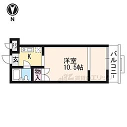 プルミエール増見 1Kの間取図画像