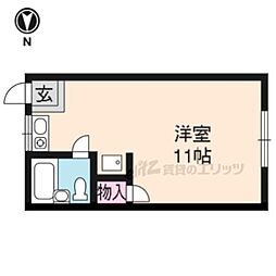 シャトレ等持院 2階ワンルームの間取り