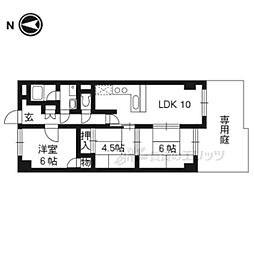 阪急京都本線 西京極駅 徒歩9分の賃貸マンション 1階3LDKの間取り