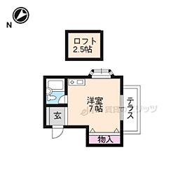 ATTIC赤阪 ワンルームの間取図画像