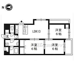 第45長栄シャルト五条 4階3LDKの間取り