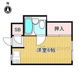 藤川ハイツ ワンルームの間取図画像