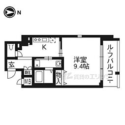 エイペックス京都西陣 1Kの間取図画像