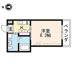 クレアラ・クーオ 1Kの間取図画像
