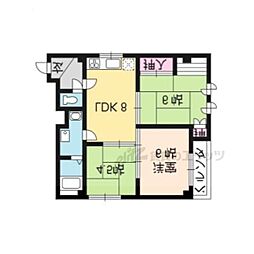 プラザ晴明館 3DKの間取図画像