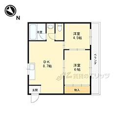 メーゾンヴィオレット 2DKの間取図画像