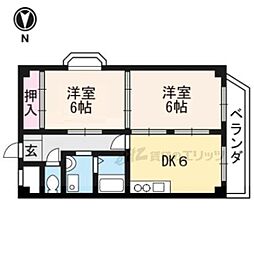 エントピア嵐山 2DKの間取図画像