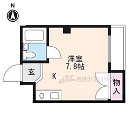 ヴィラマツシゲ ワンルームの間取図画像