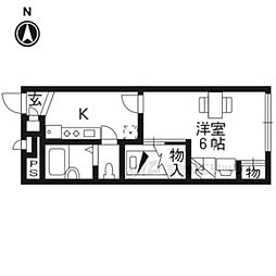 レオパレスアルモニ3番館 1Kの間取図画像