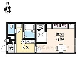レオパレスウエスタン 1Kの間取図画像