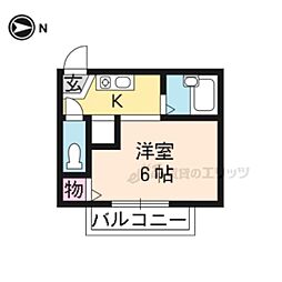 ディアス花園 1Kの間取図画像