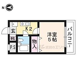 御室ガーデンハイツ 1Kの間取図画像